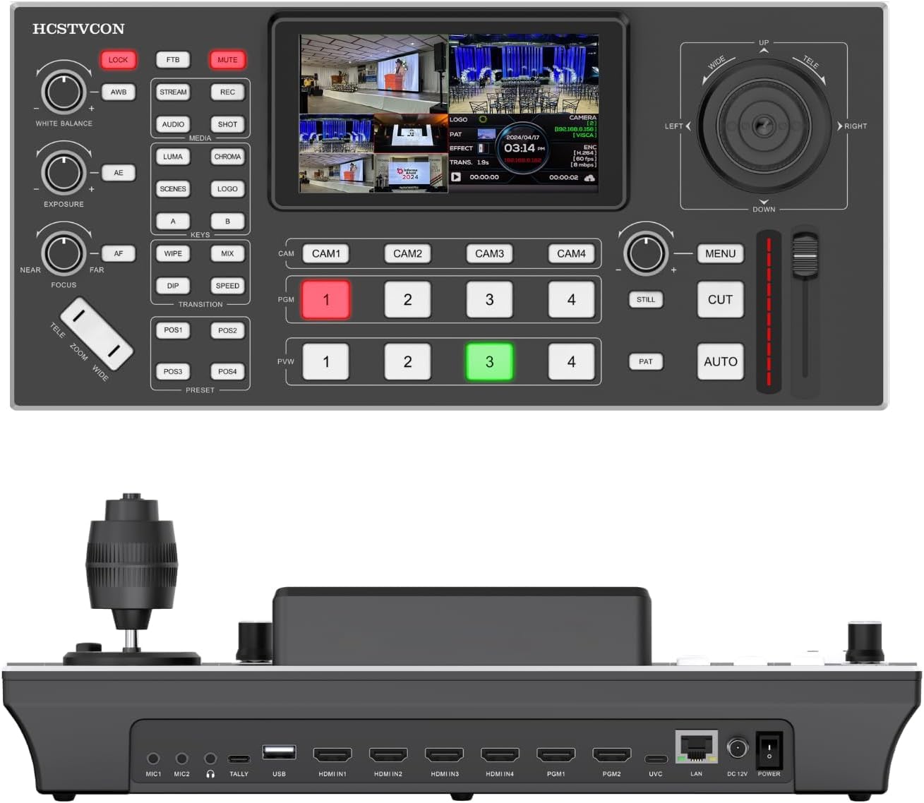Mixer e comutador de vídeo, comutador de transmissão ao vivo HDMI